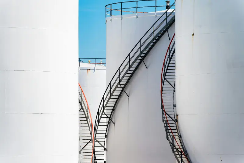 Oil storage tanks